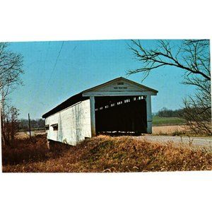 Covered Bridge Indiana Postcard Travel Souvenir Unposted Parke County Vintage